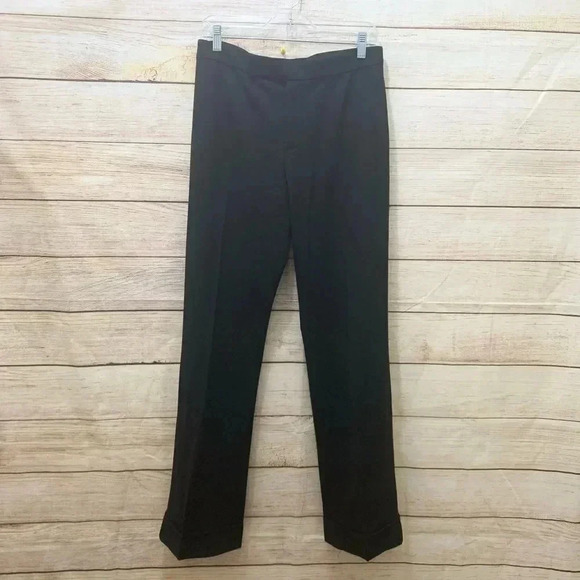 Ralph Lauren Black Label Dress Pants Cuff Hem Elastic Wool Blend Trouser - Picture 1 of 12